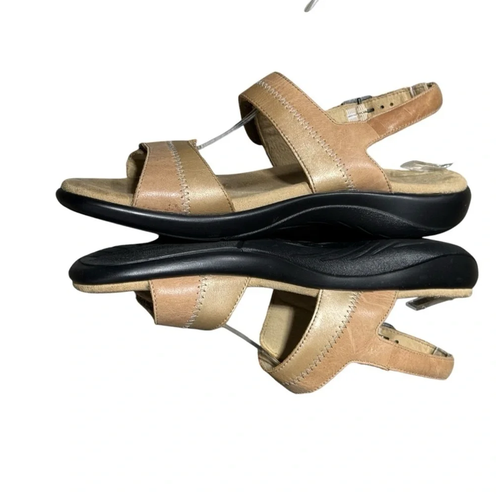 SAS Leather Nudu Heel Strap Sandals Tan / Dawn Size 8.5W Adjustable Comfort Walk
